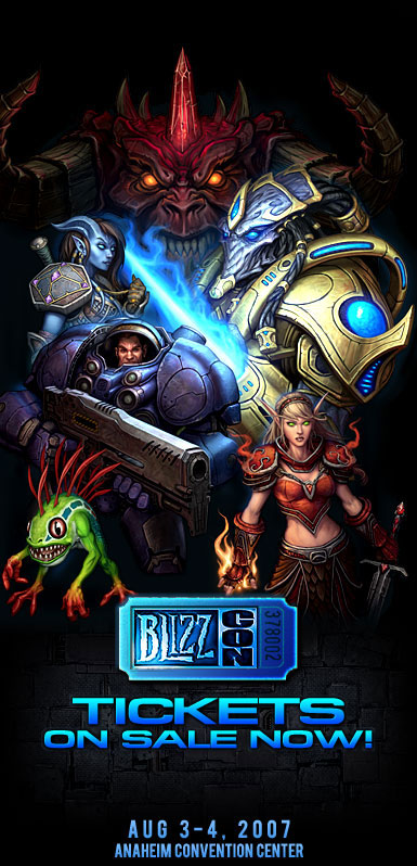 Image de la page d'accueil de Blizzard (juin 2007).